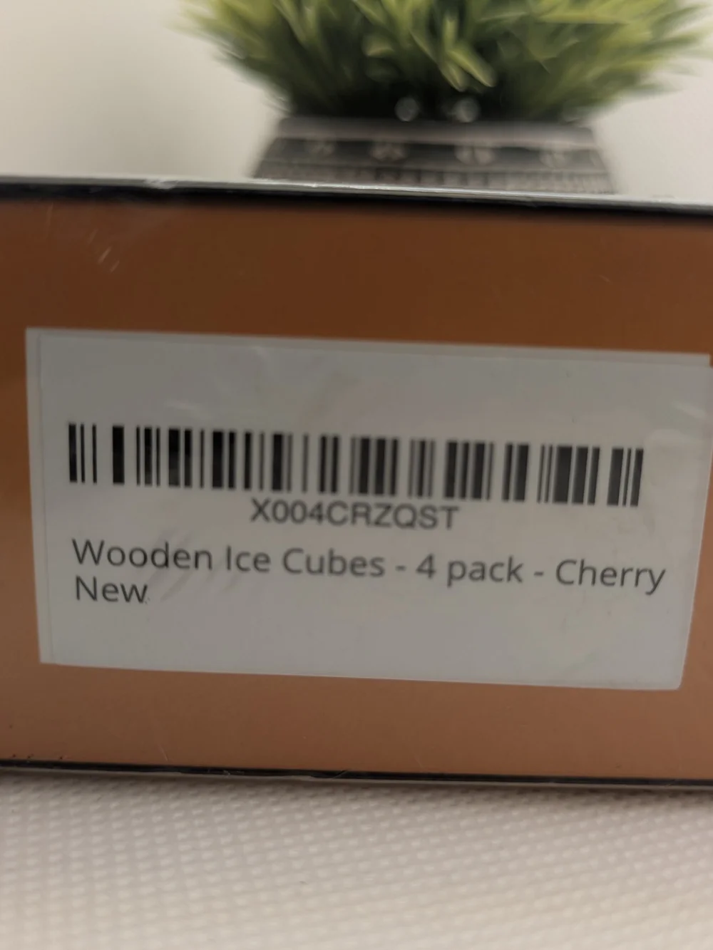 Reusable Ice Cubes for Drinks - 4 Wooden Whiskey Stones Set For Cocktails